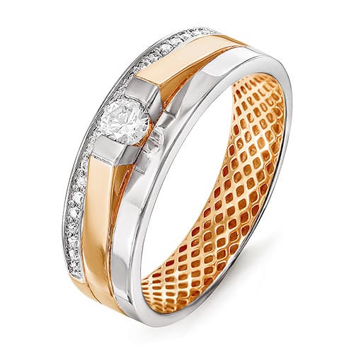 Золотое кольцо с фианитом DEL'TA дф110098 Золотое кольцо с фианитом DEL'TA дф110098