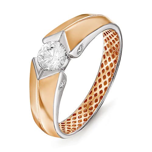 Золотое кольцо с фианитом DEL'TA дф110101