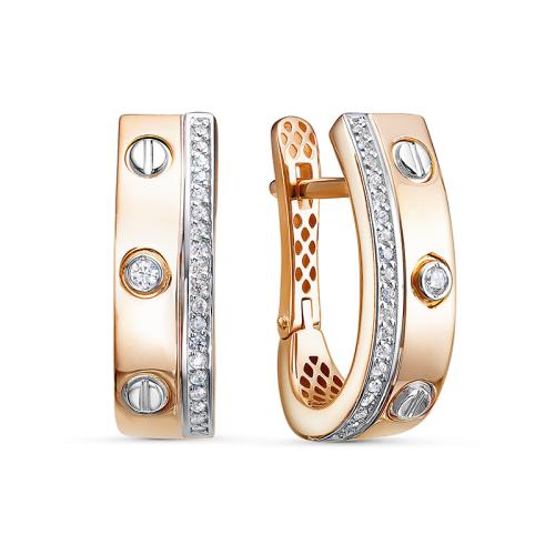 Золотые серьги с фианитом DEL'TA дф1201515р