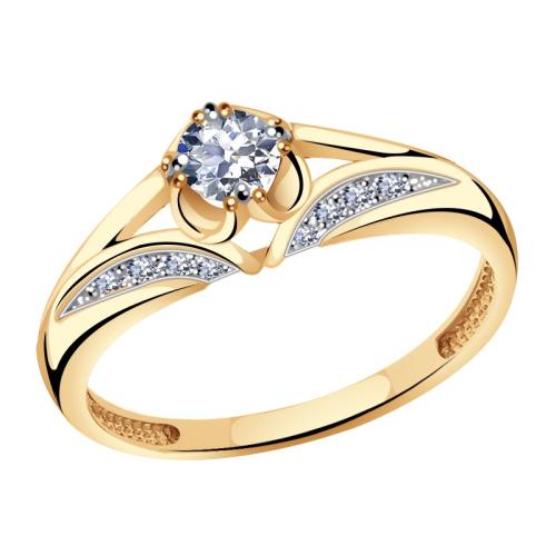 Золотое кольцо с кристаллом swarovski АЛЕКСАНДРА кл1756-62