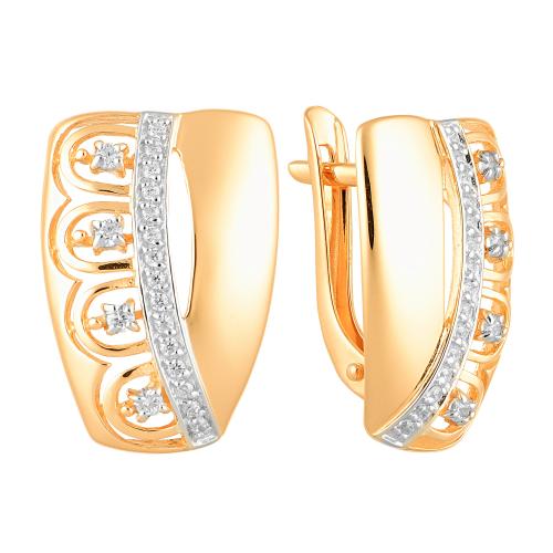 Золотые серьги с фианитом АЛЕКСАНДРА кл2097а