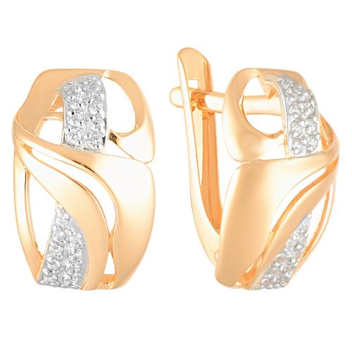 Золотые серьги с фианитом АЛЕКСАНДРА кл2149а