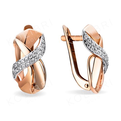 Золотые серьги с фианитом АЛЕКСАНДРА кл2273а