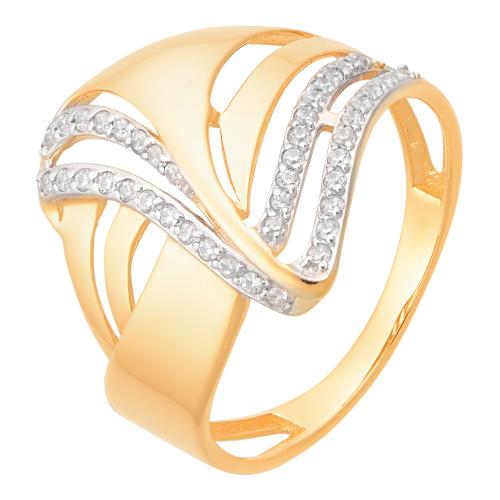 Золотое кольцо с фианитом АЛЕКСАНДРА кл2398