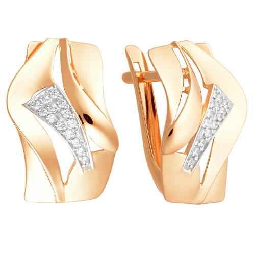 Золотые серьги с фианитом АЛЕКСАНДРА кл2527а-01