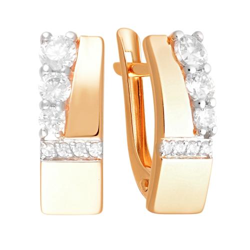 Золотые серьги с кристаллом swarovski АЛЕКСАНДРА кл2580а-62