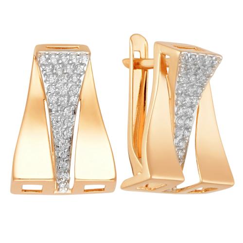 Золотые серьги с фианитом АЛЕКСАНДРА кл2608а