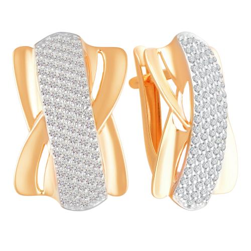 Золотые серьги с фианитом АЛЕКСАНДРА кл2696а-01