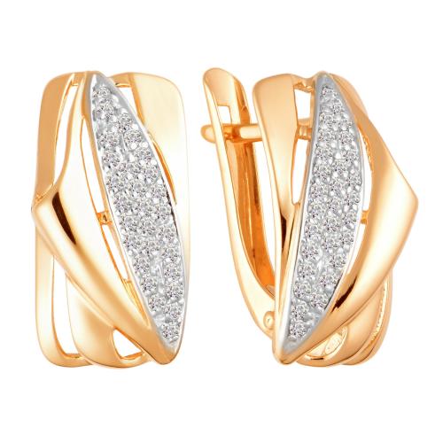 Золотые серьги с фианитом АЛЕКСАНДРА кл2730а-01