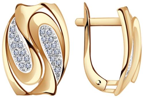 Золотые серьги с фианитом АЛЕКСАНДРА кл2781а