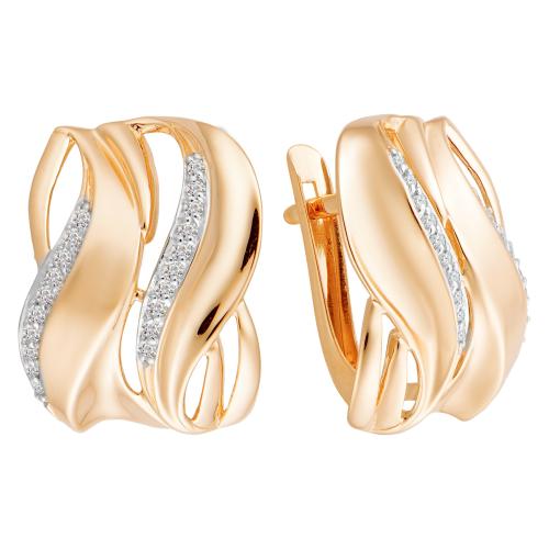 Золотые серьги с фианитом АЛЕКСАНДРА кл2936а