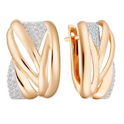 Золотые серьги с фианитом АЛЕКСАНДРА кл3040а