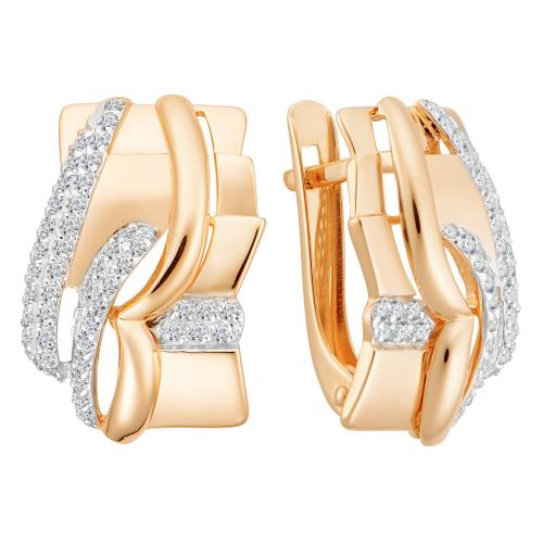 Золотые серьги с фианитом АЛЕКСАНДРА кл3152а-01