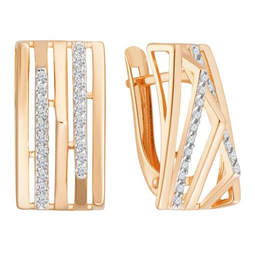 Золотые серьги с фианитом АЛЕКСАНДРА кл3211а