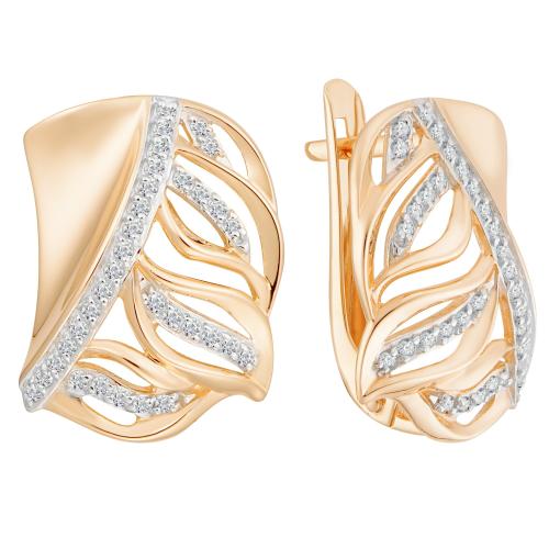 Золотые серьги с фианитом АЛЕКСАНДРА кл3215а