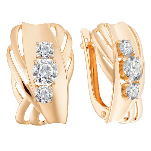 Золотые серьги с кристаллом swarovski АЛЕКСАНДРА кл3236а-62 Золотые серьги с кристаллом swarovski АЛЕКСАНДРА кл3236а-62