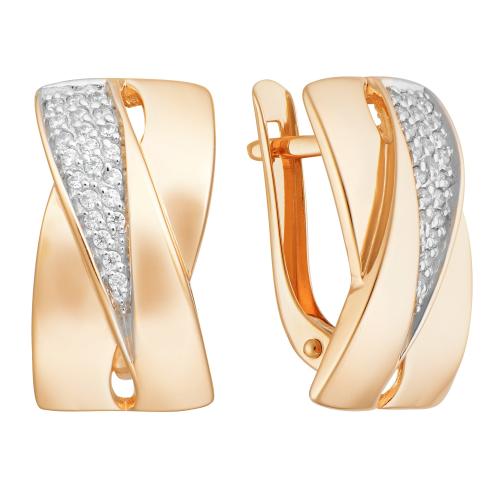 Золотые серьги с фианитом АЛЕКСАНДРА кл3435а