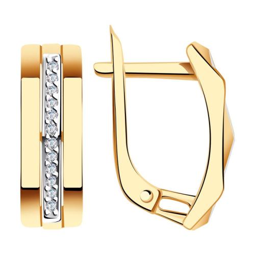 Золотые серьги с фианитом АЛЕКСАНДРА кл3612а