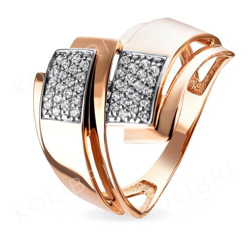 Золотое кольцо с фианитом АЛЕКСАНДРА кл3714