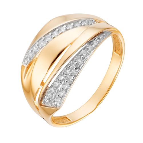 Золотое кольцо с фианитом АЛЕКСАНДРА кл3733