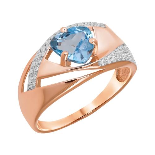 Золотое кольцо с топазом и фианитом АЛЕКСАНДРА кл3744-78