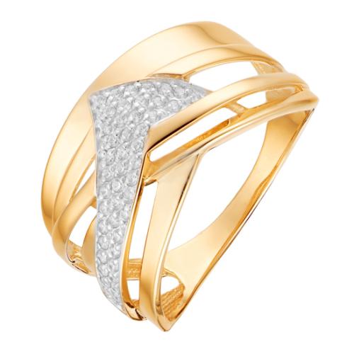 Золотое кольцо с фианитом АЛЕКСАНДРА кл3809