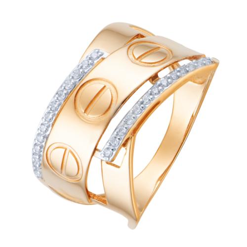 Золотое кольцо с фианитом АЛЕКСАНДРА кл3973-01