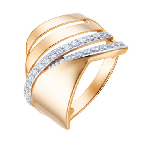 Золотое кольцо с фианитом АЛЕКСАНДРА кл3988-01