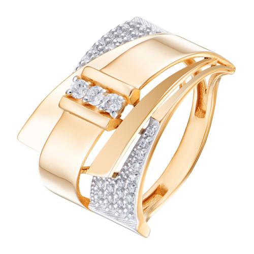 Золотое кольцо серьга с фианитом АЛЕКСАНДРА кл4141-01