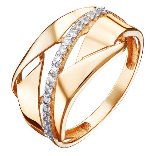 Золотое кольцо серьга с фианитом АЛЕКСАНДРА кл4260-01