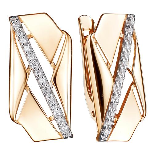 Золотые серьги с фианитом АЛЕКСАНДРА кл4260а-01