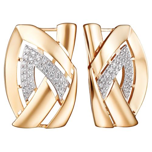 Золотые серьги с фианитом АЛЕКСАНДРА кл4288а-01