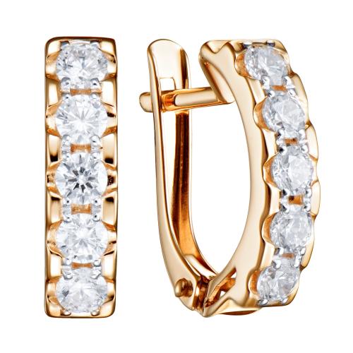 Золотые серьги с фианитом АЛЕКСАНДРА кл4322а-01