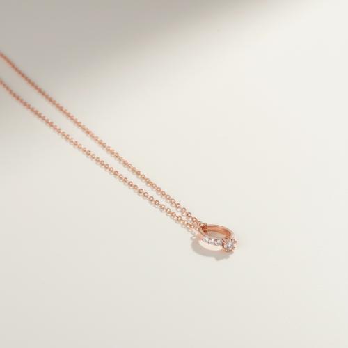 Золотое колье с фианитом CORONA ко4394