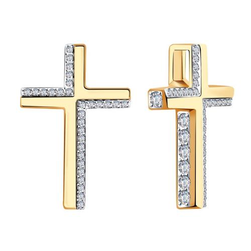 Золотая подвеска с фианитом АЛЕКСАНДРА п1181