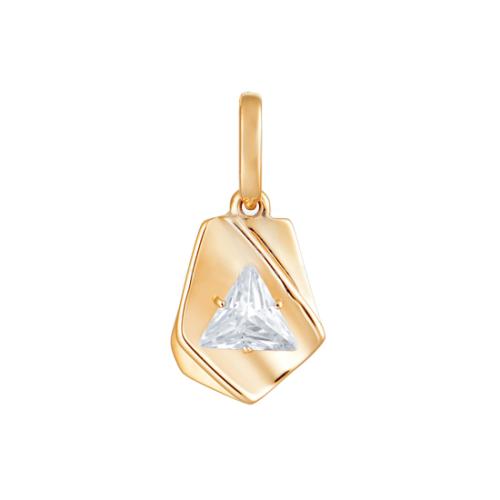 Золотая подвеска с фианитом АЛЕКСАНДРА п1225-01