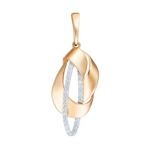 Золотая подвеска с фианитом АЛЕКСАНДРА п1237-01